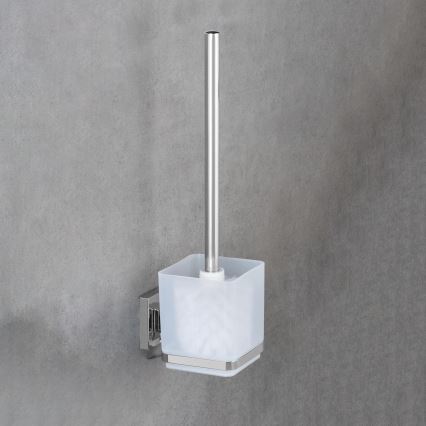 WENKO 22695100-WC βούρτσα VACUUM-LOC QUADRO ED 9,5x37 cm ασημί/γυαλιστερό χρώμιο/διαφανές