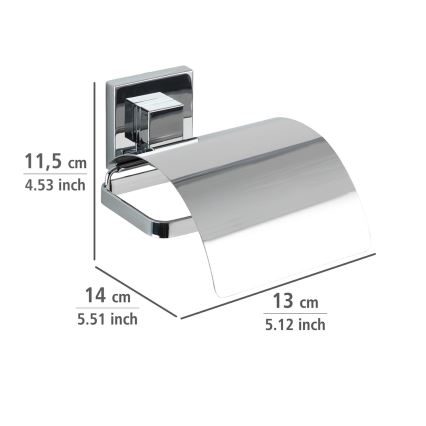 WENKO 22696100-Θήκη χαρτιού υγείας VACUUM-LOC QUADRO ED 13x14 cm γυαλισμένο χρώμιο