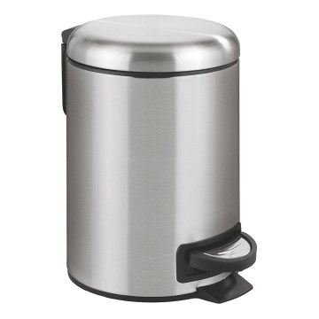 WENKO 22702100 - Κάδος απορριμμάτων LEMAN 17x25 cm ανοξείδωτο/σατινέ/μαύρο
