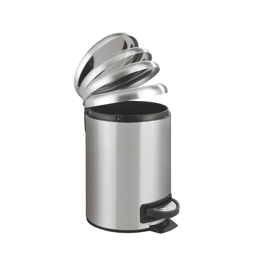WENKO 22702100 - Κάδος απορριμμάτων LEMAN 17x25 cm ανοξείδωτο/σατινέ/μαύρο