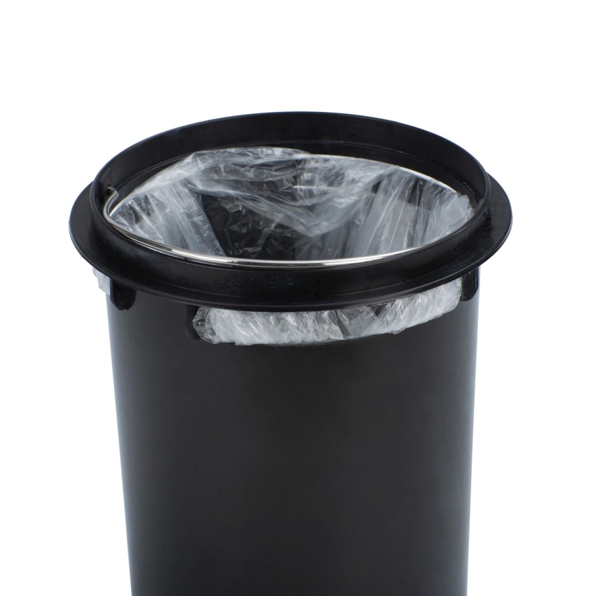 WENKO 22702100 - Κάδος απορριμμάτων LEMAN 17x25 cm ανοξείδωτο/σατινέ/μαύρο