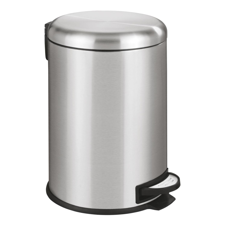WENKO 22704100 - Κάδος απορριμμάτων LEMAN 30,5x44 cm, από ανοξείδωτο ατσάλι σατινέ/μαύρο
