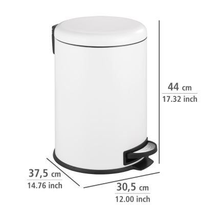 WENKO 22708100 - Κάδος LEMAN 30,5x44 cm λευκό/μαύρο
