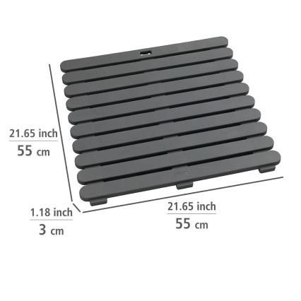 WENKO 22947100-Αντιολισθητικό πατάκι ντους για εσωτερική & εξωτερική χρήση 55x55 cm γκρι