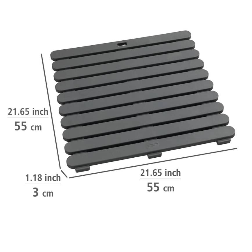 WENKO 22947100-Αντιολισθητικό πατάκι ντους για εσωτερική & εξωτερική χρήση 55x55 cm γκρι