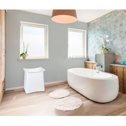 WENKO 22949100 - Σκαμπό WING 45x48 εκ. λευκό/μαύρο