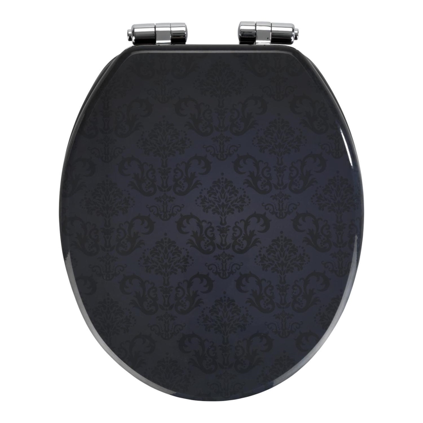 WENKO 22977100-Κάθισμα τουαλέτας BELLEVUE 35,5x42,5 cm ανθρακί/ασημί