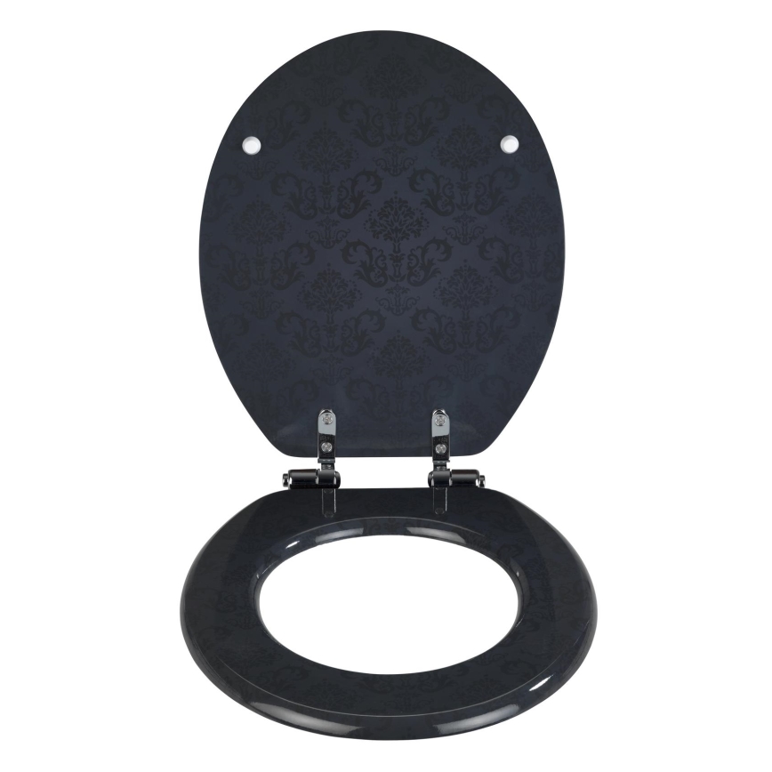 WENKO 22977100-Κάθισμα τουαλέτας BELLEVUE 35,5x42,5 cm ανθρακί/ασημί