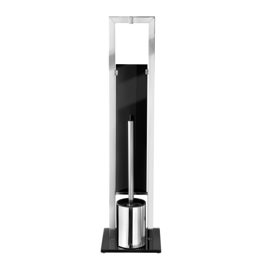 WENKO 22983100 - Βούρτσα WC RIVALTA 18x70 cm ανοξείδωτη/ασημί/μαύρη
