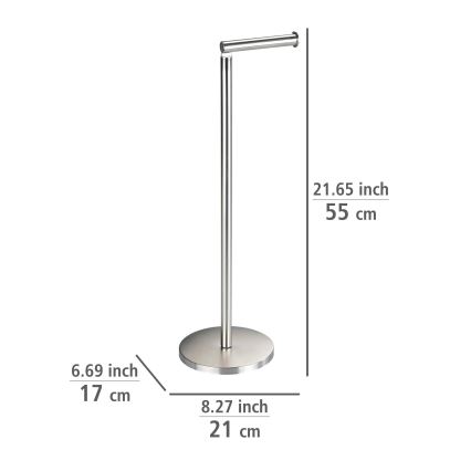 WENKO 22985100 - Βάση για χαρτί υγείας 21x55 cm, ανοξείδωτο/ασημί