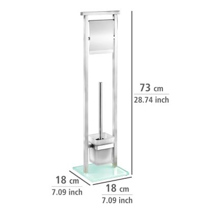 WENKO 22992100 - βούρτσα WC DEBAR 18x73 cm ανοξείδωτο/σατινέ/λευκό