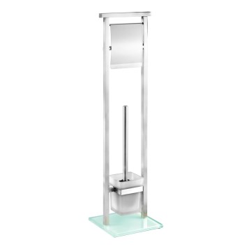 WENKO 22992100 - βούρτσα WC DEBAR 18x73 cm ανοξείδωτο/σατινέ/λευκό