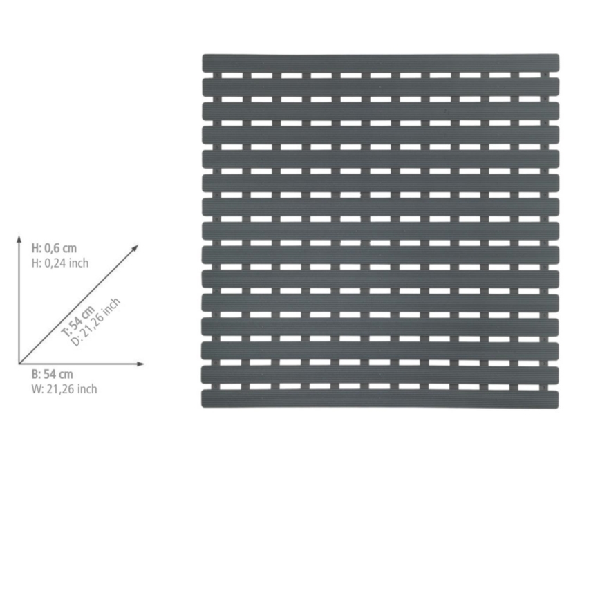 WENKO 23125100-Πατάκι ντους ARINOS 54x54 cm γκρι/γκρι