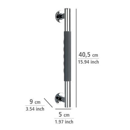 WENKO 23284100-Χειρολαβή SECURA 40,5x9 cm ανοξείδωτο/ανθρακί/γυαλιστερό χρώμιο