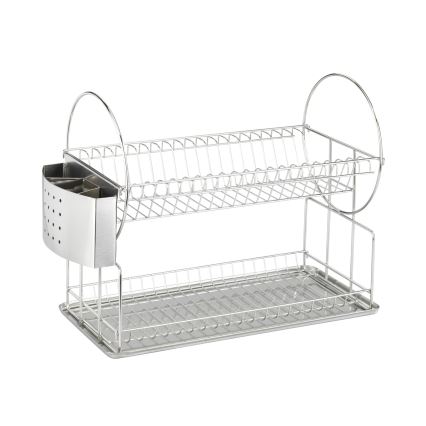WENKO 2329100 - Στεγνωτήρας για πιάτα DUO 21x33 cm ανοξείδωτο/ασημί