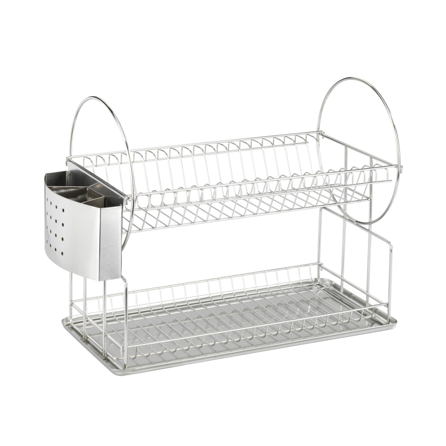 WENKO 2329100 - Στεγνωτήρας για πιάτα DUO 21x33 cm ανοξείδωτο/ασημί