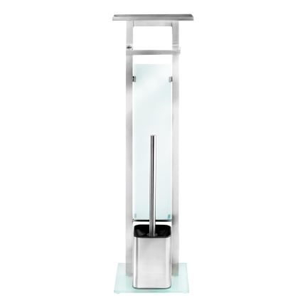 WENKO 23364100 - Βούρτσα WC DEBAR 21x70,5 cm ανοξείδωτη/σατινέ/λευκή