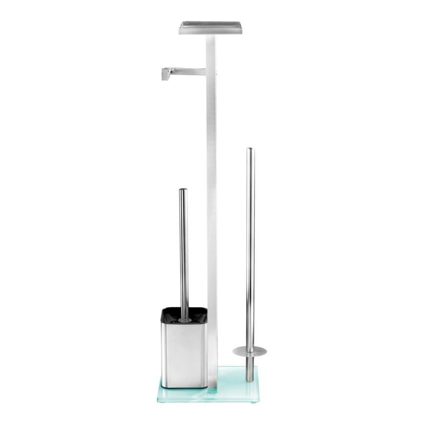 WENKO 23364100 - Βούρτσα WC DEBAR 21x70,5 cm ανοξείδωτη/σατινέ/λευκή
