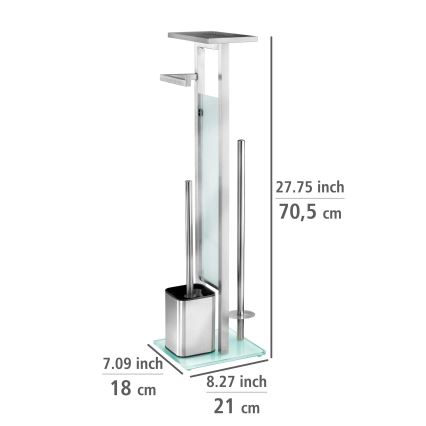 WENKO 23364100 - Βούρτσα WC DEBAR 21x70,5 cm ανοξείδωτη/σατινέ/λευκή
