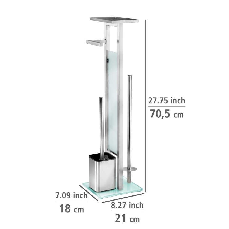 WENKO 23364100 - Βούρτσα WC DEBAR 21x70,5 cm ανοξείδωτη/σατινέ/λευκή
