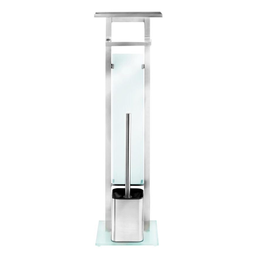WENKO 23364100 - Βούρτσα WC DEBAR 21x70,5 cm ανοξείδωτη/σατινέ/λευκή