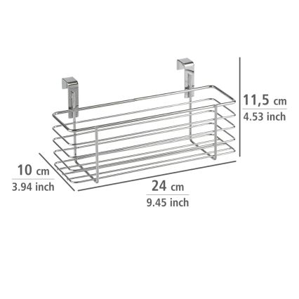 WENKO 2344100 - Καλάθι SLIM 24x11,5 cm γυαλιστερό χρώμιο/μαύρο
