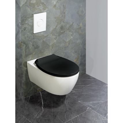 WENKO 23443100-WC κάθισμα τουαλέτας KOS 44x37 cm μαύρο/ασημί