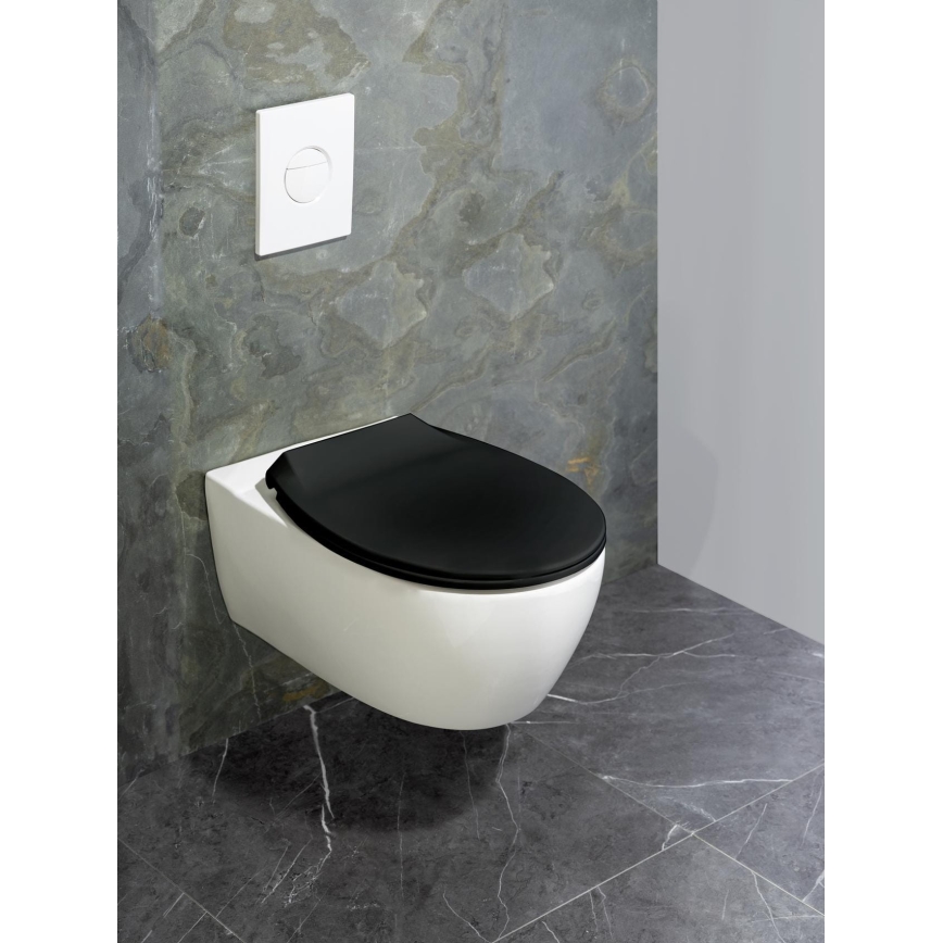 WENKO 23443100-WC κάθισμα τουαλέτας KOS 44x37 cm μαύρο/ασημί