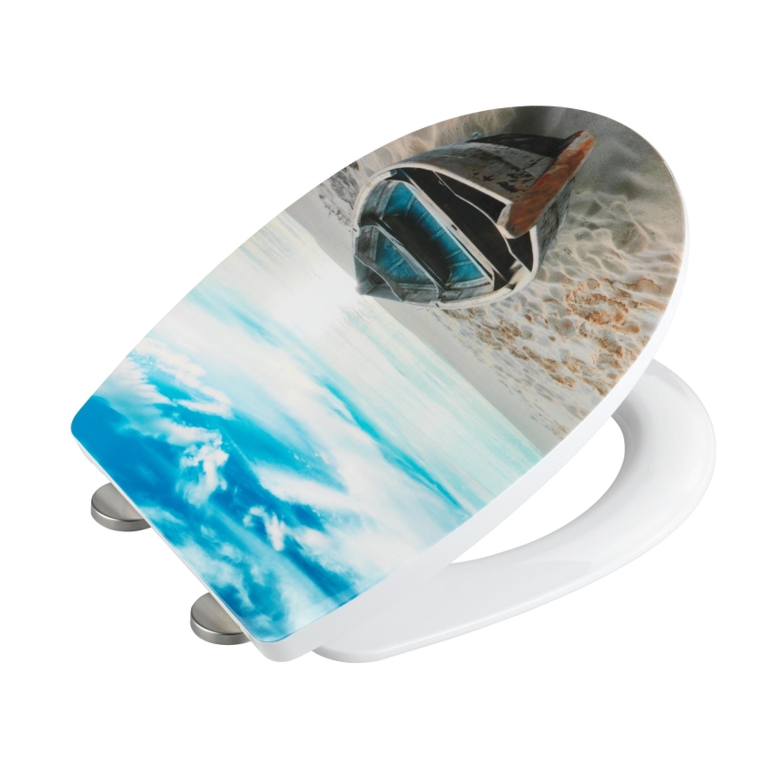 WENKO 23532100-WC κάθισμα WC, μέγ. φορτίο 300/350 kg, 36,5x45 cm, πολύχρωμο/ασημί