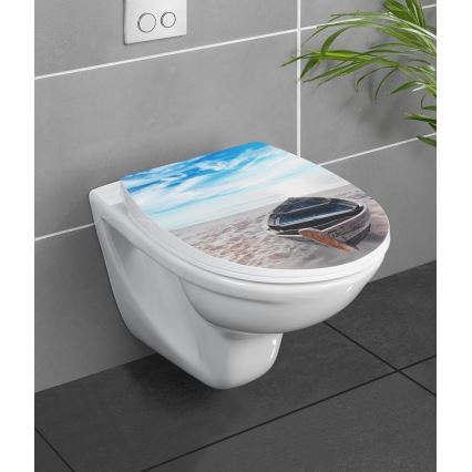WENKO 23532100-WC κάθισμα WC, μέγ. φορτίο 300/350 kg, 36,5x45 cm, πολύχρωμο/ασημί