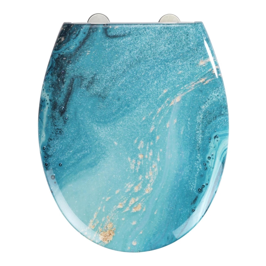 WENKO 23571100-WC κάθισμα WC 44,5x37 cm, αντοχή 300/350 KG, πολύχρωμο/ασημί