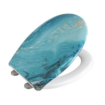 WENKO 23571100-WC κάθισμα WC 44,5x37 cm, αντοχή 300/350 KG, πολύχρωμο/ασημί