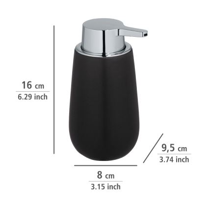 WENKO 23652800 - Δοσομετρητής υγρού σαπουνιού BADI 320 ml, μαύρο