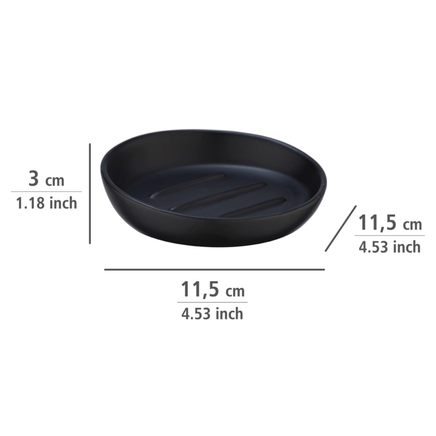WENKO 23653100 - Σαπουνοθήκη BADI 11,5x3 cm μαύρη