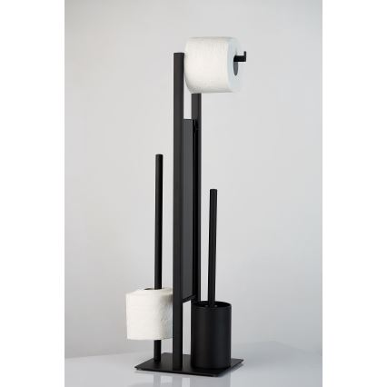 WENKO 23708100 - Βούρτσα τουαλέτας RIVALTA 18x70 cm μαύρη
