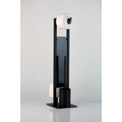 WENKO 23708100 - Βούρτσα τουαλέτας RIVALTA 18x70 cm μαύρη