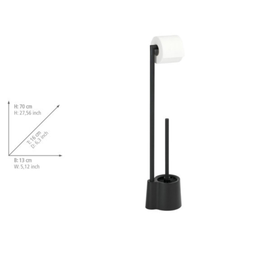 WENKO 23804100 - Βούρτσα WC AVOLA 13x70 cm ανοξείδωτο/μαύρο
