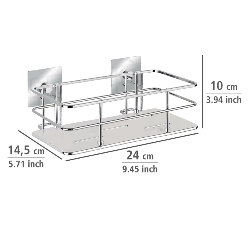 WENKO 23854800-Ράφι TURBO-LOC QUADRO ED. 24x14,5 εκ. ανοξείδωτο/γυαλιστερό χρώμιο