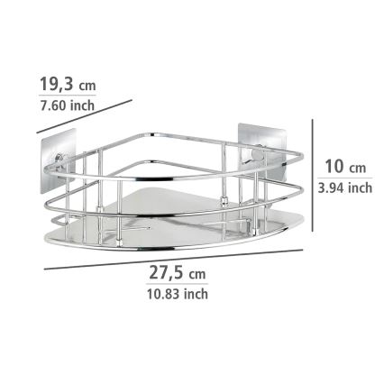 WENKO 23856800-Ράφι TURBO-LOC QUADRO ED. 27,5x19,3 cm ανοξείδωτο/γυαλισμένο χρώμιο
