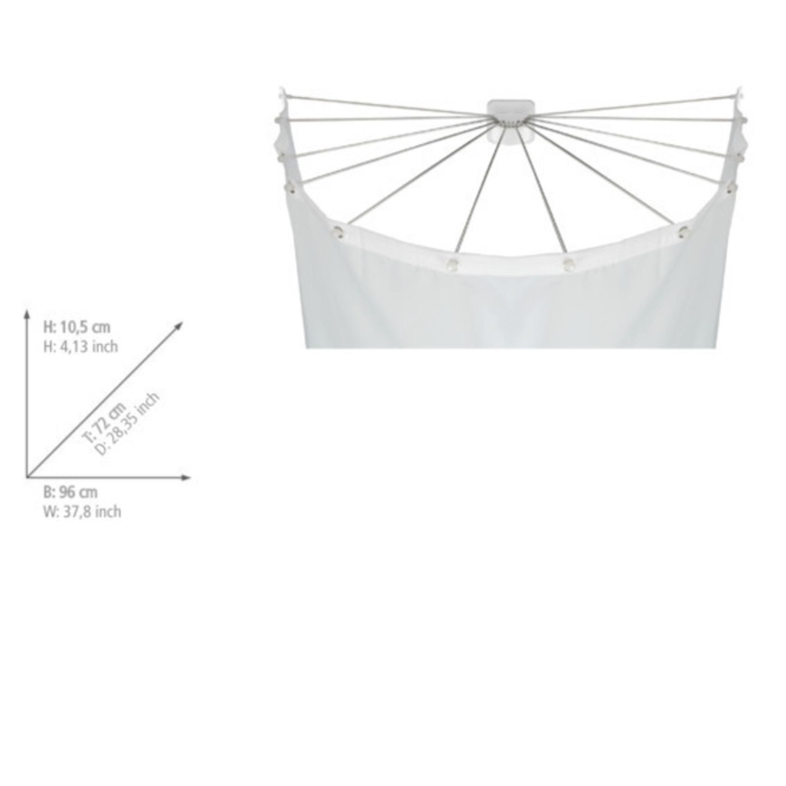 WENKO 23863100 - Στήριγμα ντους 96x72 εκ. ανοξείδωτο/λευκό