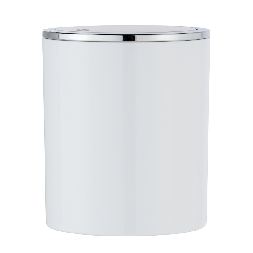 WENKO 23930100 - Κάδος INCA 14x16,8 cm λευκό/γυαλιστερό χρώμιο