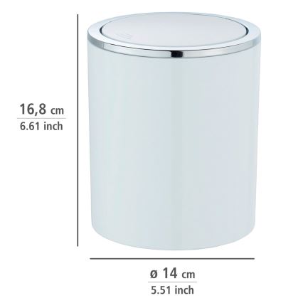 WENKO 23930100 - Κάδος INCA 14x16,8 cm λευκό/γυαλιστερό χρώμιο