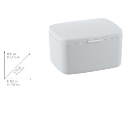 WENKO 23960100 - Κουτί BARCELONA 19,5x16 cm λευκό/γυαλιστερό χρώμιο