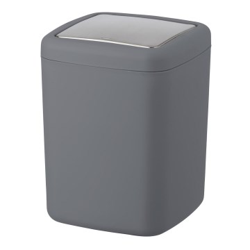 WENKO 23979100 - Κάδος απορριμμάτων BARCELONA 15x20 cm ανθρακί/γυαλιστερό χρώμιο