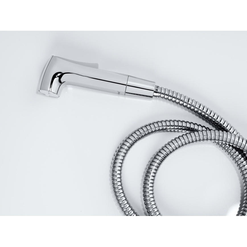 WENKO 23999100 - Σετ μπιντέ Σύστημα Εξοικονόμησης Νερού 12x7 cm, γυαλιστερό χρώμιο/ασημί