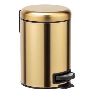 WENKO 24009800 - Κάδος απορριμμάτων LEMAN 17x25 cm ανοξείδωτος/χρυσός/μαύρος