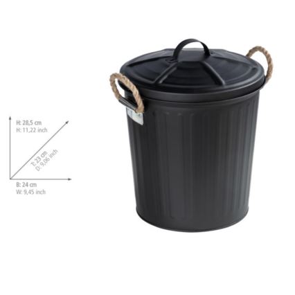 WENKO 24022100 - Καλάθι GARA 24x28,5 cm μαύρο