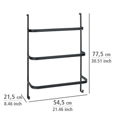 WENKO 24026100 - Βάση για πετσέτες IRPINIA 54,5x77,5 cm μαύρη
