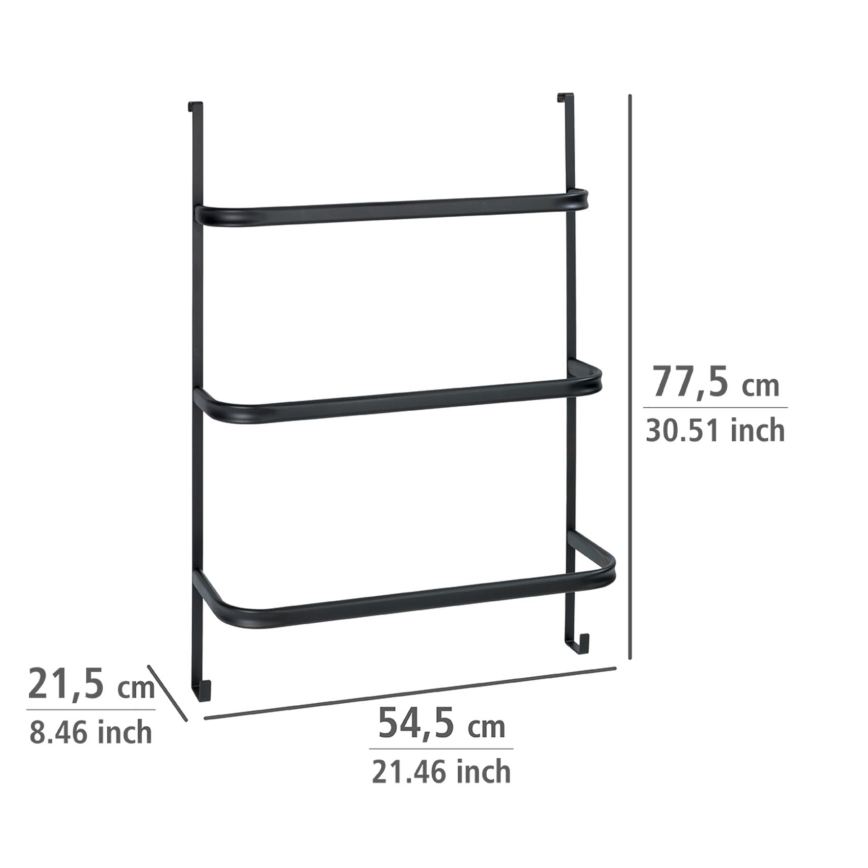 WENKO 24026100 - Βάση για πετσέτες IRPINIA 54,5x77,5 cm μαύρη