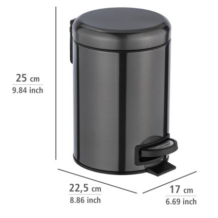 WENKO 24035100 - Κάδος LEMAN 17x25 cm ανοξείδωτο/μαύρο